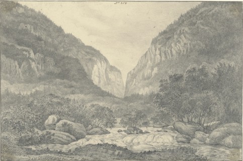 Valley of the Saltina near Brieg at Entrance of the Simplon; Sir John Frederick William Herschel, British, 1792 - 1871, 1821