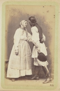 Man and woman standing facing each other; William Carrick, Scottish, 1827 - 1878, Russia; about 1860 - 1870; Albumen silver