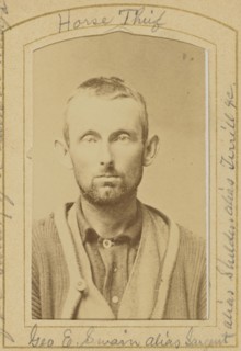 George E. Swain alias Sargeant, Horse Thief; American; June 1886; Albumen silver print