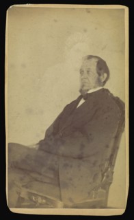 man seated with female  spirit; William H. Mumler, American, 1832 - 1884, Boston, Massachusetts, United States; 1862 - 1875