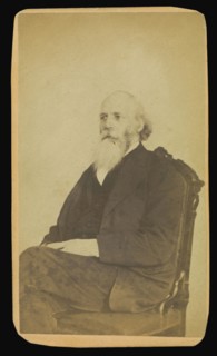 balding man with a long white beard, seated; William H. Mumler, American, 1832 - 1884, Boston, Massachusetts, United States