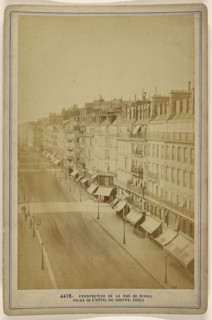Perspective de la rue de Rivoli, prise de l'Hotel du Louvre; 1870s; Albumen silver print