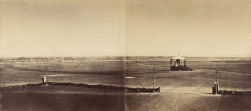 Panorama of the Camp at Châlons, six photographs in three frames, Gustave Le Gray, French, 1820 - 1884, Chalons, France; 1857