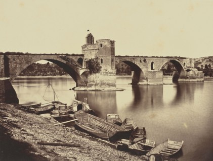 Avignon, Pont St Benezet; Édouard Baldus, French, born Germany, 1813 - 1889, France; about 1861; Albumen silver print