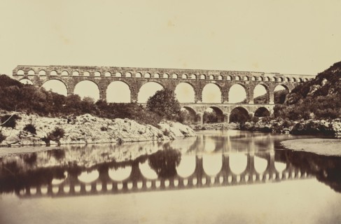 Pont du Gard; Édouard Baldus, French, born Germany, 1813 - 1889, France; about 1861; Albumen silver print