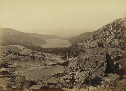 Donner Lake, C. P. R. R; Carleton Watkins, American, 1829 - 1916, negative TBD; print 1880; Albumen silver print