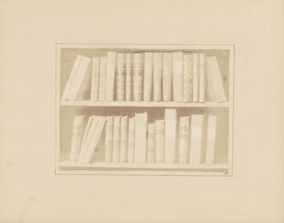 A Scene in a Library; William Henry Fox Talbot, English, 1800 - 1877, Reading, England; before January 1845; Salted paper print