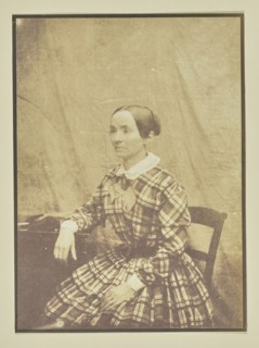 Portrait of a Seated Woman; Hippolyte Bayard, French, 1801 - 1887, about 1840 - 1849; Salted paper print; 15.9 x 11.6 cm