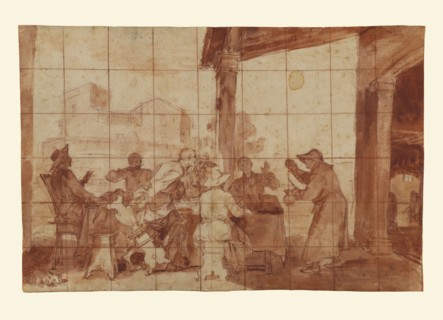 La Burla del Vino , The Wine Jest, Volterrano, Baldassare Franceschini, Italian, 1611 - 1690, Italy; about 1640; Red chalk