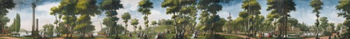 Figures Walking in a Parkland; Louis Carrogis de Carmontelle, French, 1717 - 1806, France; 1783 - 1800; Watercolor and gouache