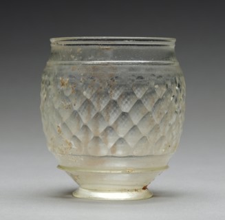 Facet-Cut Beaker; Eastern Mediterranean; about 75 - 100; Glass; 8.1 cm, 3 3,16 in