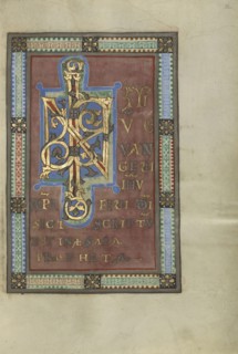 Decorated Incipit Page; Helmarshausen, Germany; about 1120 - 1140; Tempera colors, gold, and silver on parchment