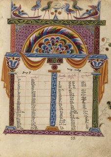 Canon Table Page; Mesrop of Khizan, Armenian, active 1605 - 1651, Isfahan, Persia; 1615; Tempera colors, gold paint, and gold