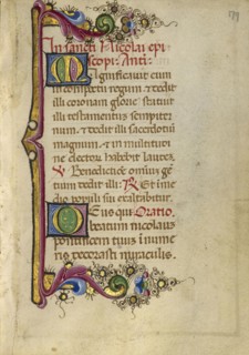 Decorated Initial M; Decorated Initial D; Ferrara, Emilia-Romagna, Italy; about 1469; Tempera colors, gold paint, gold leaf