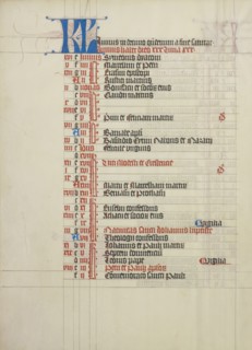 Calendar Page; Vienna, Austria; about 1420 - 1430; Tempera colors, gold leaf, and ink on parchment; Leaf: 41.9 x 31 cm