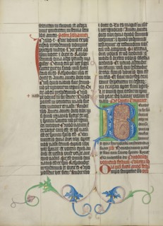 Decorated Initial B; Master Michael, Austrian, active about 1420 until the mid-15th century, Vienna, Austria; about 1420 - 1430