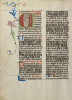 Decorated Initial G; Master Michael, Austrian, active about 1420 until the mid-15th century, Vienna, Austria; about 1420 - 1430