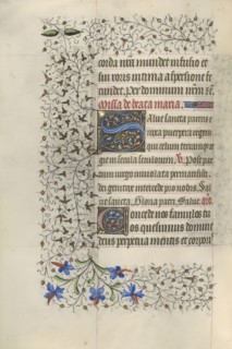 Decorated Initial S; Paris, France; about 1415 - 1420; Tempera colors, gold paint, gold leaf, and ink on parchment