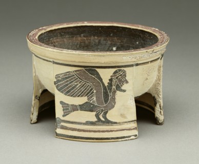 Tripod Pyxis; Greece, Corinth, about 570 B.C; Terracotta; 7.9 cm, 3 1,8 in
