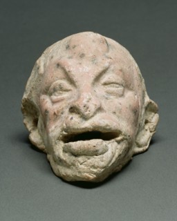 Old Man; Eastern Mediterranean; about 3rd century B.C; Terracotta with polychromy; 5 × 6 cm, 1 15,16 × 2 3,8 in
