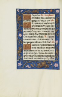 Decorated Text Page; Bruges, Belgium; about 1510 - 1520; Tempera colors, gold, and ink on parchment; Leaf: 23.2 x 16.7 cm