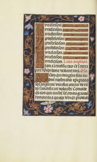 Decorated Text Page; Ghent, Belgium; about 1510 - 1520; Tempera colors, gold, and ink on parchment; Leaf: 23.2 × 16.7 cm