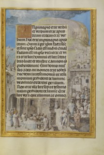 Border with Scenes from the Life of Saint John; Master of the Lübeck Bible, Flemish, about 1485-about 1520, Bruges, Belgium