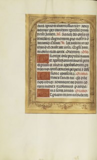 Decorated Text Page; Bruges, Belgium; about 1510 - 1520; Tempera colors, gold, and ink on parchment; Leaf: 23.2 × 16.7 cm