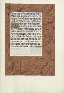 Decorated Text Page; Bruges, Belgium; about 1510 - 1520; Tempera colors, gold, and ink on parchment; Leaf: 23.2 x 16.7 cm