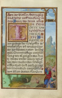Border with the Sacrifice of Isaac; Simon Bening, Flemish, about 1483 - 1561, Bruges, Belgium; about 1525 - 1530; Tempera