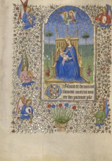 The Virgin and Child Enthroned; Spitz Master, French, active about 1415 - 1425, Paris, France; about 1420; Tempera colors, gold