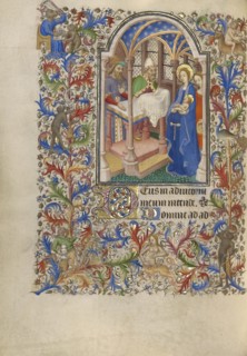 The Presentation in the Temple; Paris, France; about 1420; Tempera colors, gold, and ink on parchment; Leaf: 20.2 x 14.9 cm