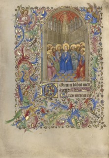 Pentecost; Spitz Master, French, active about 1415 - 1425, Paris, France; about 1420; Tempera colors, gold, and ink