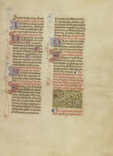 Decorated Text Page; Bologna, Emilia-Romagna, Italy; between 1389 and 1404; Tempera colors, gold leaf, gold paint, and ink