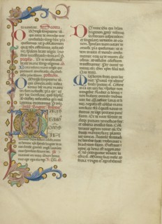 Decorated Initial G; Master of the Brussels Initials, Italian, active about 1389 - 1410, Bologna, Emilia-Romagna, Italy