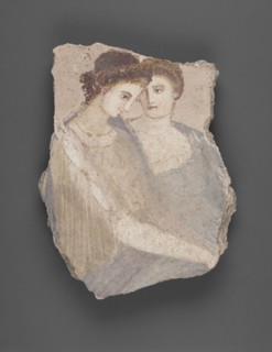 Wall Fragment with Two Women; Roman Empire; 1 - 75; Fresco; 28.6 × 21.4 × 3.8 cm 11 1,4 × 8 7,16 × 1 1,2 in