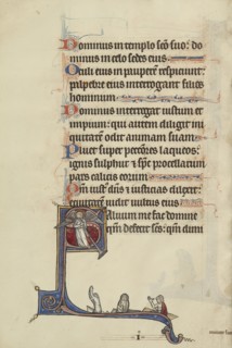 Inhabited Initial S; Bute Master, Franco-Flemish, active about 1260 - 1290, Paris, written, France; illumination about 1270