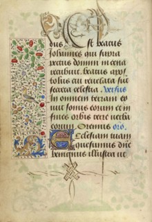 Decorated Text Page; Nicolas Spierinc, Flemish, active 1455 - 1499, Antwerp, illuminated, Belgium; 1469; Tempera colors, gold