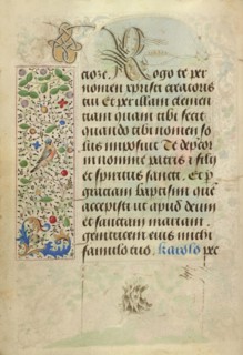Decorated Text Page; Nicolas Spierinc, Flemish, active 1455 - 1499, Antwerp, illuminated, Belgium; 1469; Tempera colors, gold