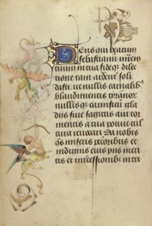 Decorated Text Page; Nicolas Spierinc, Flemish, active 1455 - 1499, Antwerp, illuminated, Belgium; 1469; Tempera colors, gold