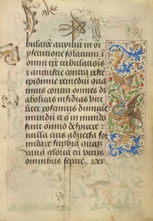 Decorated Text Page; Nicolas Spierinc, Flemish, active 1455 - 1499, Antwerp, illuminated, Belgium; 1469; Tempera colors, gold