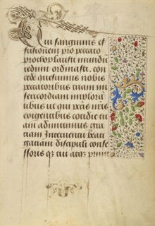 Decorated Text Page; Nicolas Spierinc, Flemish, active 1455 - 1499, Ghent, written, Belgium; 1469; Tempera colors, gold leaf