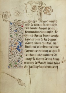 Decorated Text Page; Nicolas Spierinc, Flemish, active 1455 - 1499, Ghent, written, Belgium; 1469; Tempera colors, gold leaf