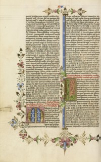Decorated Initial M; Decorated Initial L; Circle of Stefan Lochner, German, died 1451, Cologne, Germany; about 1450; Gold leaf