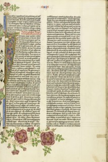 Decorated Initial I; Circle of Stefan Lochner, German, died 1451, Cologne, Germany; about 1450; Gold leaf, tempera, and black