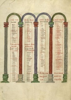 Canon Table Page; Lorsch, Germany; about 826 - 838; Tempera colors on parchment; Leaf: 31.6 x 24 cm, 12 7,16 x 9 7,16 in