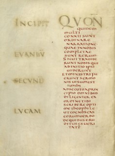 Incipit Page; Lorsch, Germany; about 826 - 838; Tempera colors on parchment; Leaf: 31.6 x 24 cm, 12 7,16 x 9 7,16 in