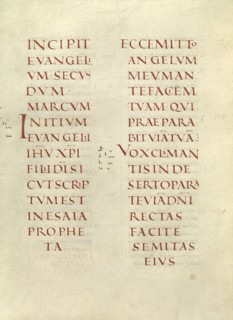 Incipit Page; Lorsch, Germany; about 826 - 838; Tempera colors on parchment; Leaf: 31.6 x 24 cm, 12 7,16 x 9 7,16 in