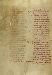Text Page; Lorsch, Germany; about 826 - 838; Tempera colors on parchment; Leaf: 31.6 x 24 cm, 12 7,16 x 9 7,16 in