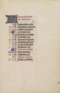 Calendar Page; Bruges, illuminated, Belgium; 1450s; Tempera colors, gold leaf, gold paint, and ink on parchment; Leaf: 26.4